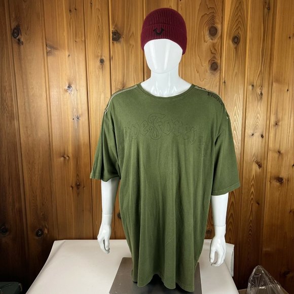 Pelle Pelle Mens Shirt Live Forever Leather Ankh Design  4XL Shirt Studded Green - Picture 2 of 10